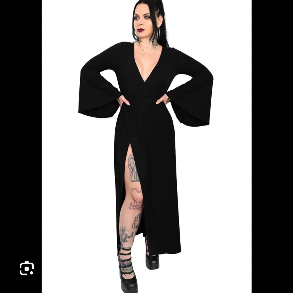 Foxblood Cassandra bell sleeve dress